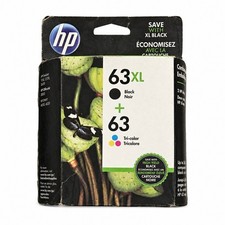 NEW Genuine HP 63XL Black  63 Tri Color Ink Cartridge Combo 2 Pack L0R48AN
