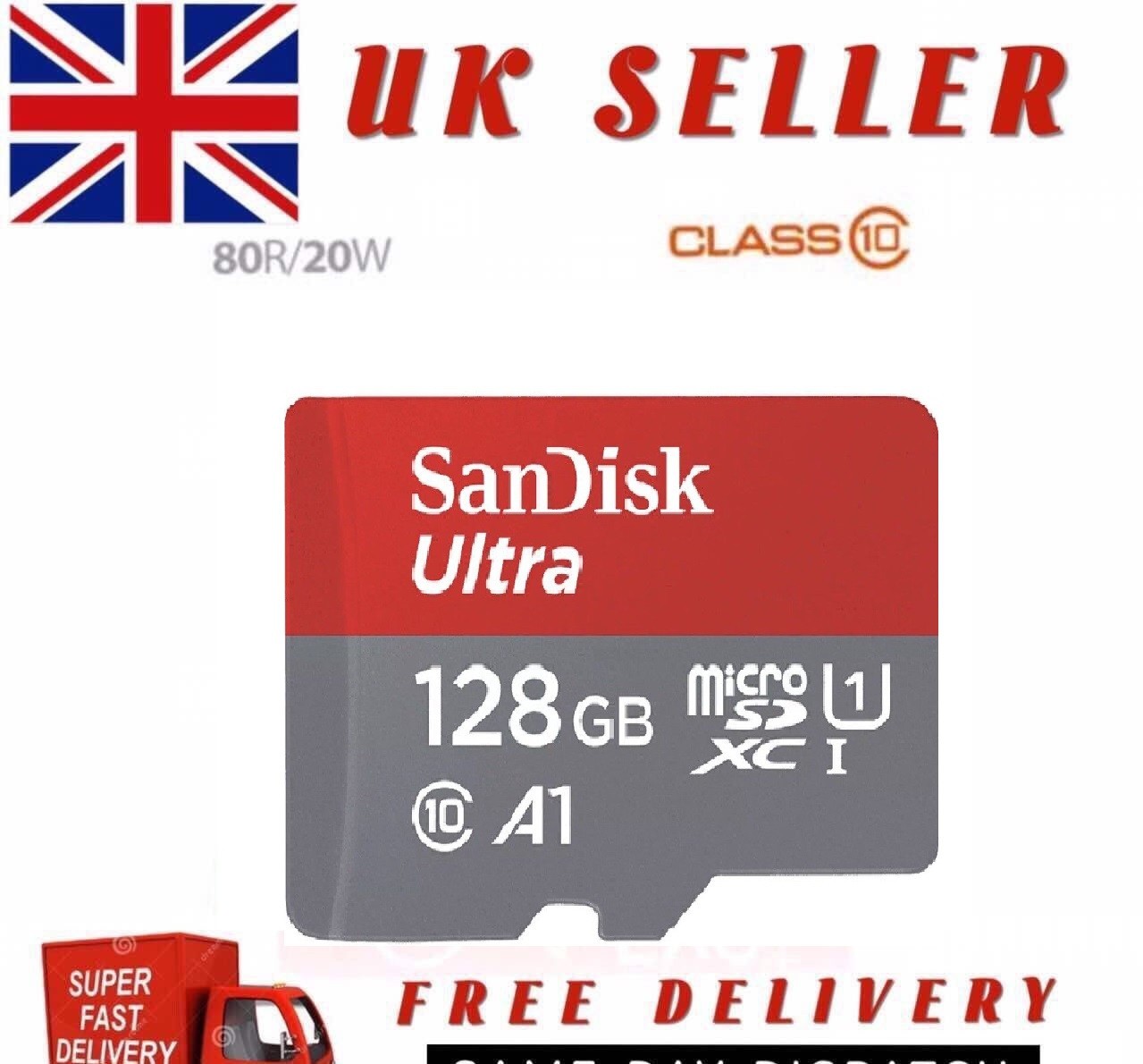 SanDisk Ultra microSDXC 128GB Card – UHS-I A1 Class 10 – High Speed 100MB/s UK