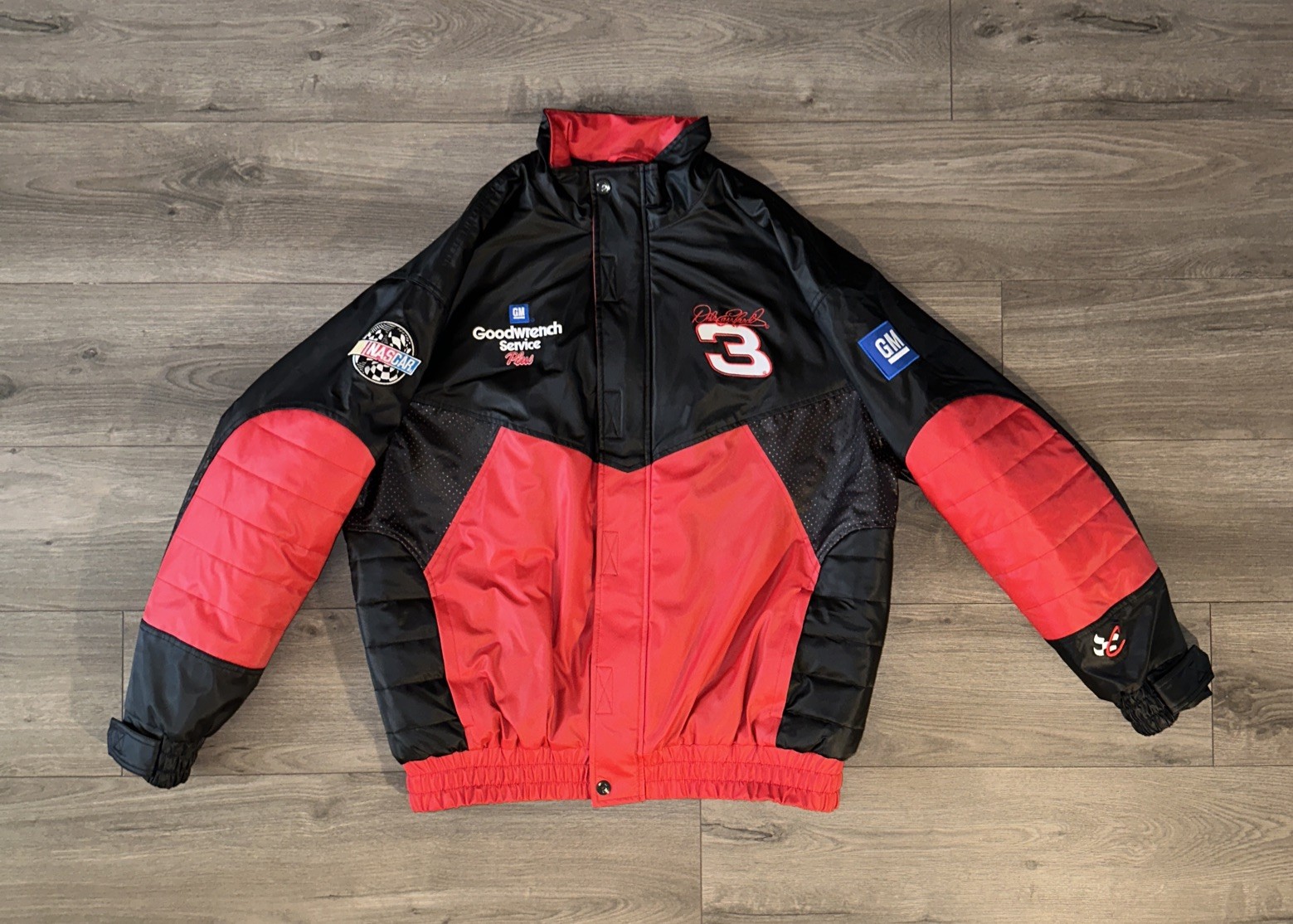 Chase Authentics NASCAR Dale Earnhardt GM 3 Padded Racing Puffer Jacket Mens XL
