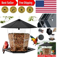 Bird Feeders for Outdoors Hanging Bird Feeder Wild Birds Seed, Black