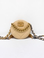 Chanel 19 Round Clutch with Chain Quilted Leather