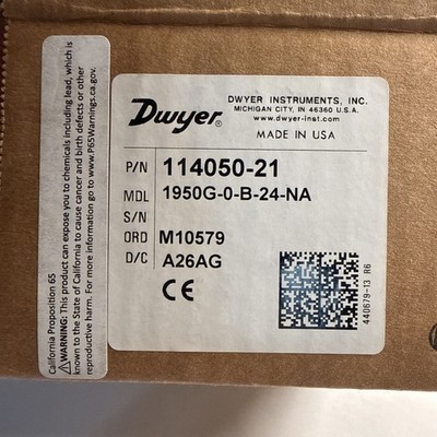 Pressure switch, Dwyer 1950G-0-B-24, Explosion-Proof , range 0.7-0.15'' w.c.