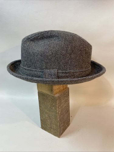 Vintage Country Gentleman Joey Fedora Herren Gr. 7 grau Wollfilz Hut mit Futter Hergestellt in den USA - Bild 4 von 11
