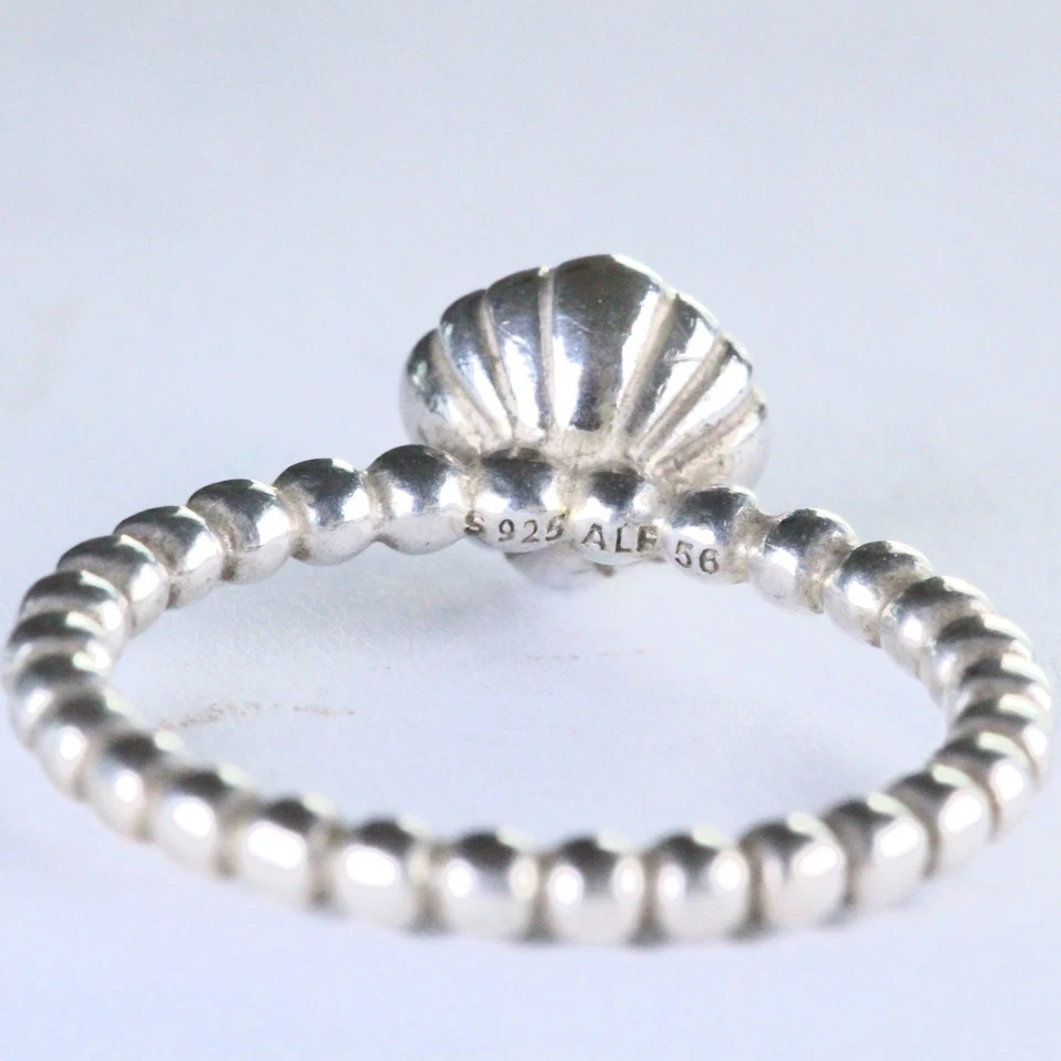 Pandora Sterling Silver Moonstone June Birthday Bloom Ring 190854MSG Size: 56 - Image 2 of 3