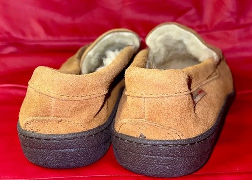 ALPINE SWISS YUKON MENS GENUINE SUEDE SHEARLING SLIP ON MOCCASIN SLIPPERS SZ 10 - Picture 5 of 7