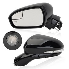 Driver Side Mirror for 2013-2016 Ford Fusion Sedan S SE Hybrid Black 7Pins