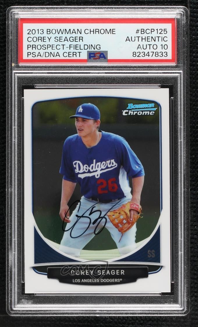 2013 Bowman Chrome Prospects Corey Seager PSA/DNA Authentic Auto
