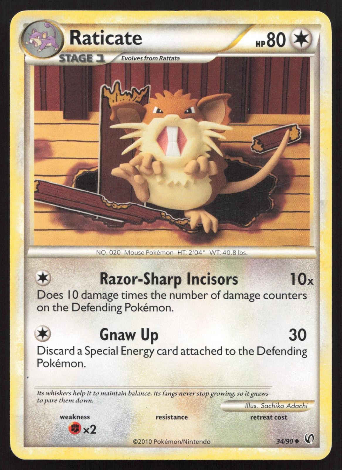 Raticate Undaunted 34/90 Uncommon UD Pokemon TCG Card LP