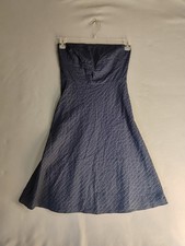 J Crew Womens Mini Dress 0 Blue Geometric Strapless Back Zip Party Cocktail