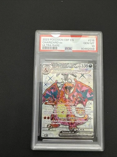 Charizard ex 215/197 SV03: Obsidian Flames Holo PSA 10