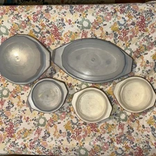 Set 5 Anchor Hocking Heat Freeze Serve Microwave Bowls Dishes w Lids Med + Small