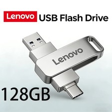 LENOVO 128GB USB 3.2OTG Flash Drive USB-C Type-C Metal Memory Stick for PC Phone