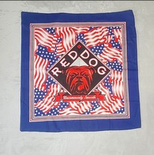 Vintage RED DOG Lager Bandana US FLAG 1990's Patriotic