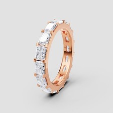 Black Friday Sale! Eternity Wedding Band Radiant Lab Grown Diamond 14K Rose Gold