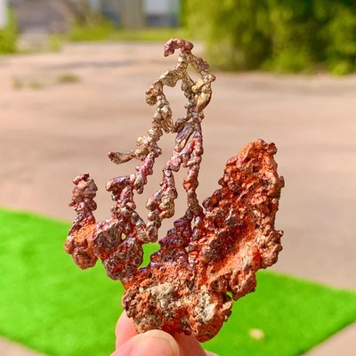 49G Rare!!! iridescent Native Copper crystal mineral specimen