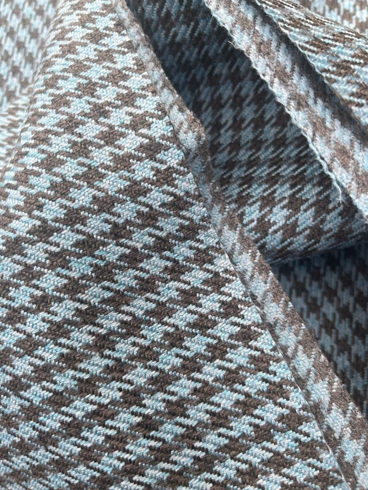 Sitting Embossed Fabric Upholstery Pepita Houndstood for Porsche Blue-Brown - Изображение 3 из 4