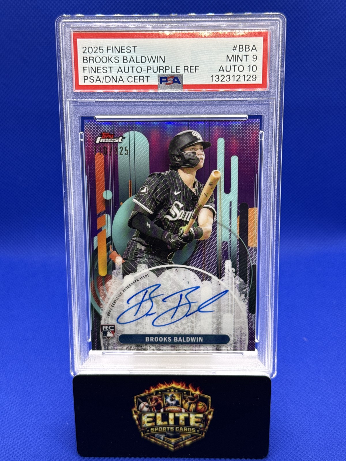 2025 Finest #FA-BBA Brooks Baldwin Finest Autographs Purple PSA 9 #/125