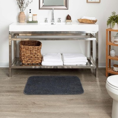 Mohawk Home Machine Washable Bath *SILVER* 1' 11'' x 3' 3'' Bath Mat