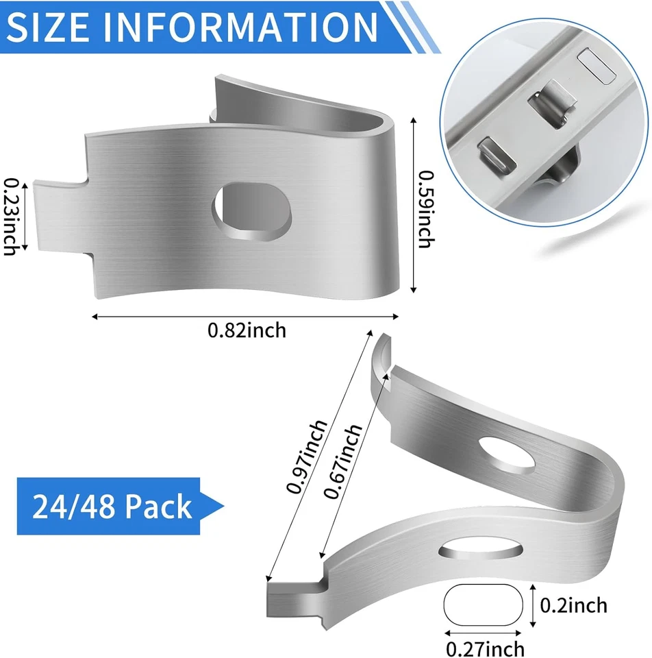8 Pcs 40" Shelf Pilaster Tracks & 24 Pcs Shelf Clips for Cabinet Shelving System - Image 3 of 4