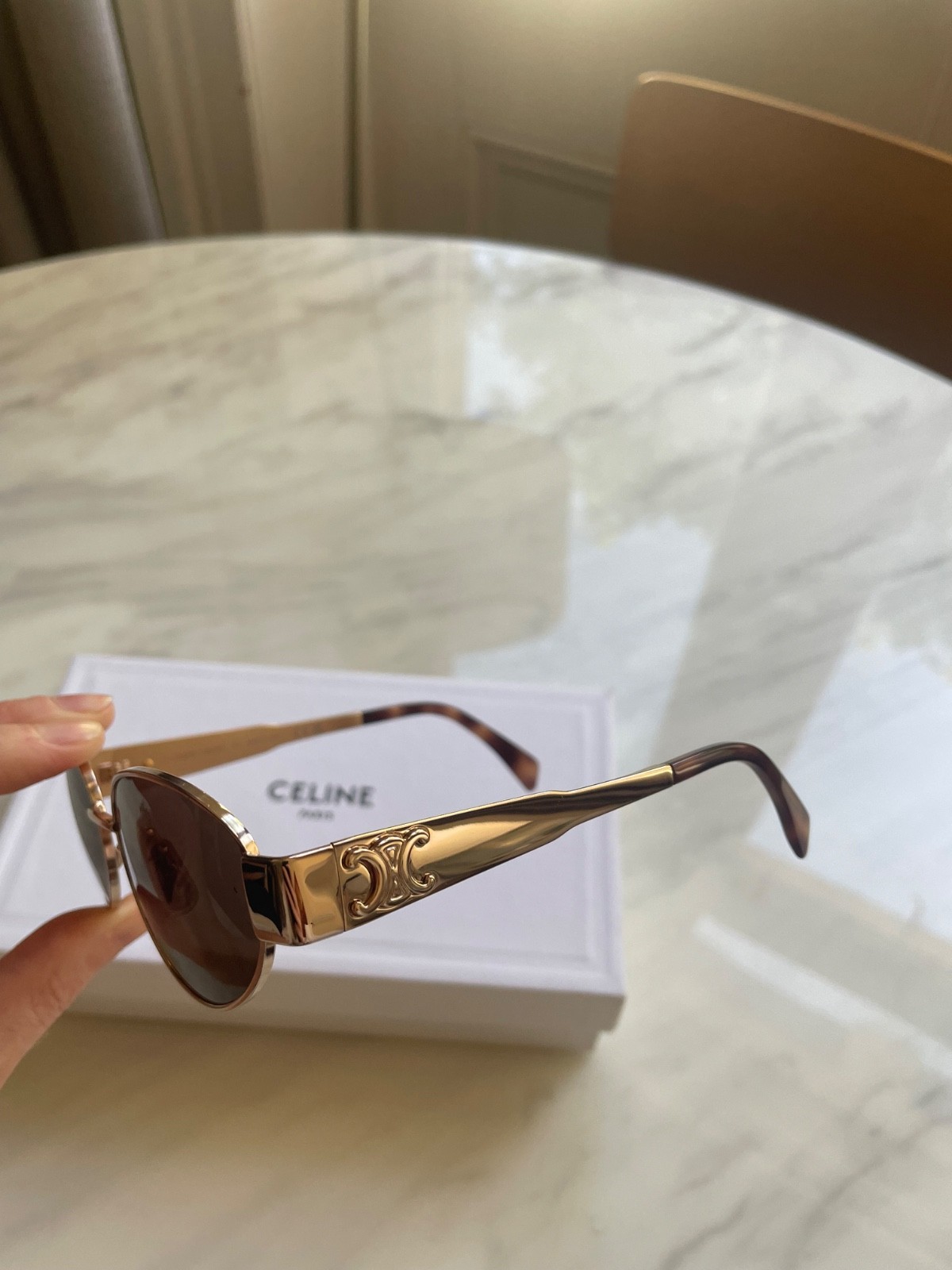 Celine triomphe sunglasses rose gold image 4