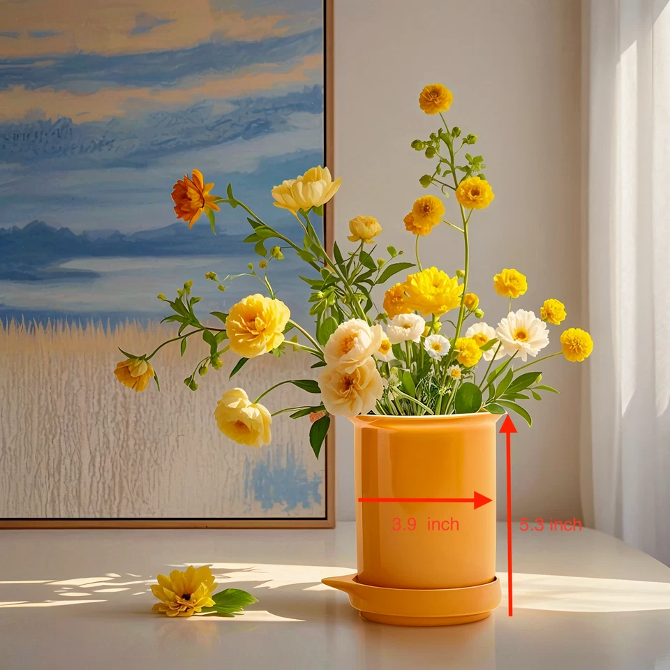 Цветной керамический цветочный горшок — горшок случайного цвета для дома, офиса - Изображение 3 из 4