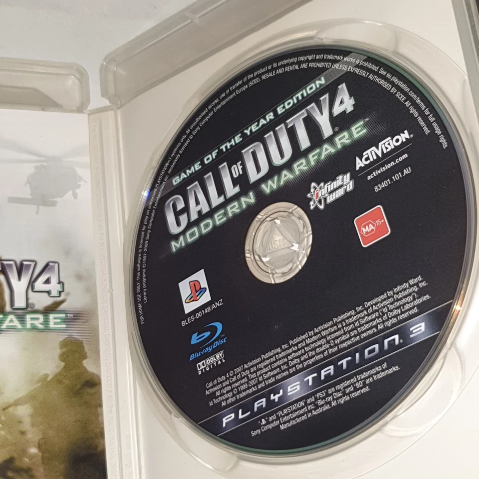 Call of Duty 4 : Modern Warfare [GOTY Edition] PS3 / PlayStation 3 Game - MANUAL - image 3 of 4