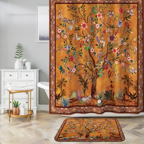 Shower Curtain Set with Non-Slip Quick Dry Rugs 16 x 24 and Bathroom Colorful... - Picture 3 of 7