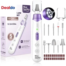 Professional Electric Nail Drill 2000Mah Portable Cordless Electric Nail File 10