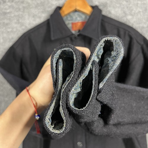 VINTAGE CPO Shirt Mens Size Large Wool Shacket US Navy Sears Kings Road - Picture 7 of 14