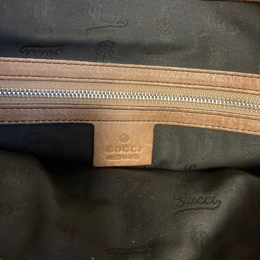 Gucci Bamboo Tote Bag Canvas Leather Women's Large Authentic Excellent Condition thumbnail 7