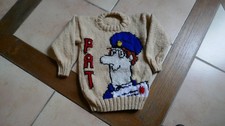HAND KNITTED  FROM FRANCE CHILD'S  LOVELY POSTMAN PAT JUMPER -24IN CHEST-4-6YRS
