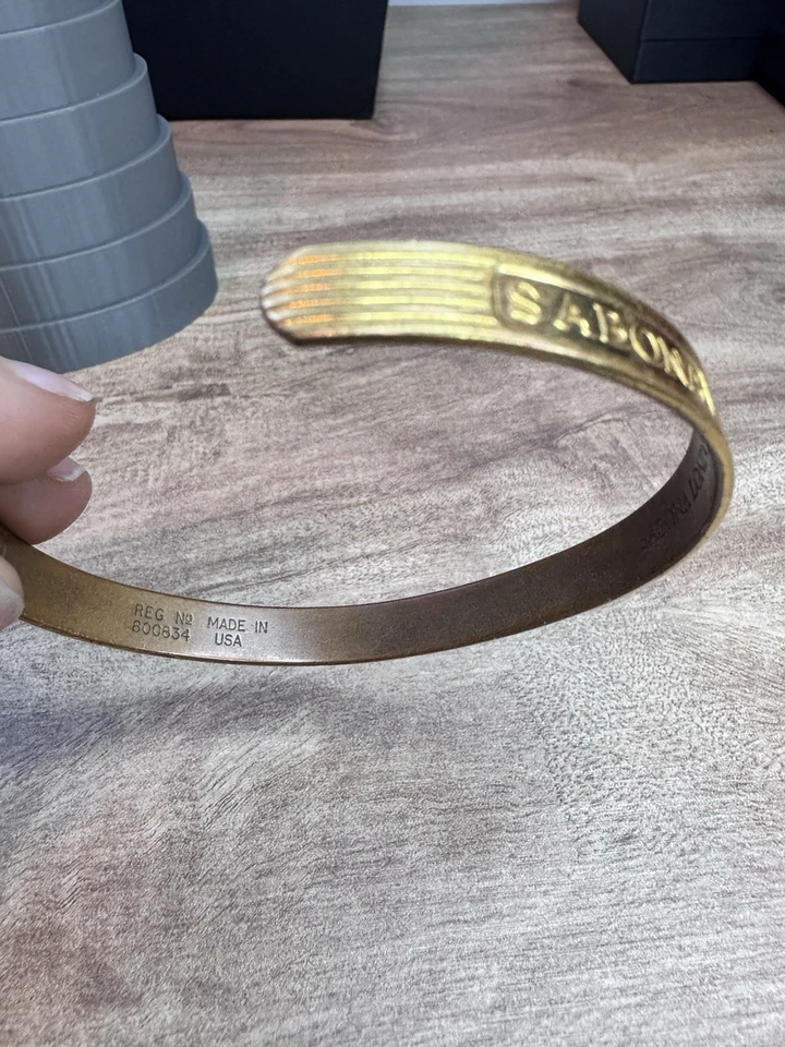 Brazalete de cobre chapado en oro vintage SABONA London talla 8 Foto 4 de 4