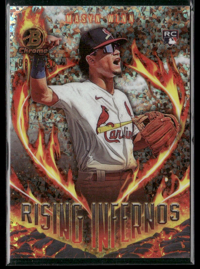 2024 Bowman #RI-7 Masyn Winn Rising Infernos Mini-Diamond Refractors #/150