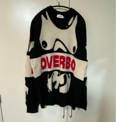 CHARLES JEFFREY LOVERBOY Knit Sweater L Black Red White