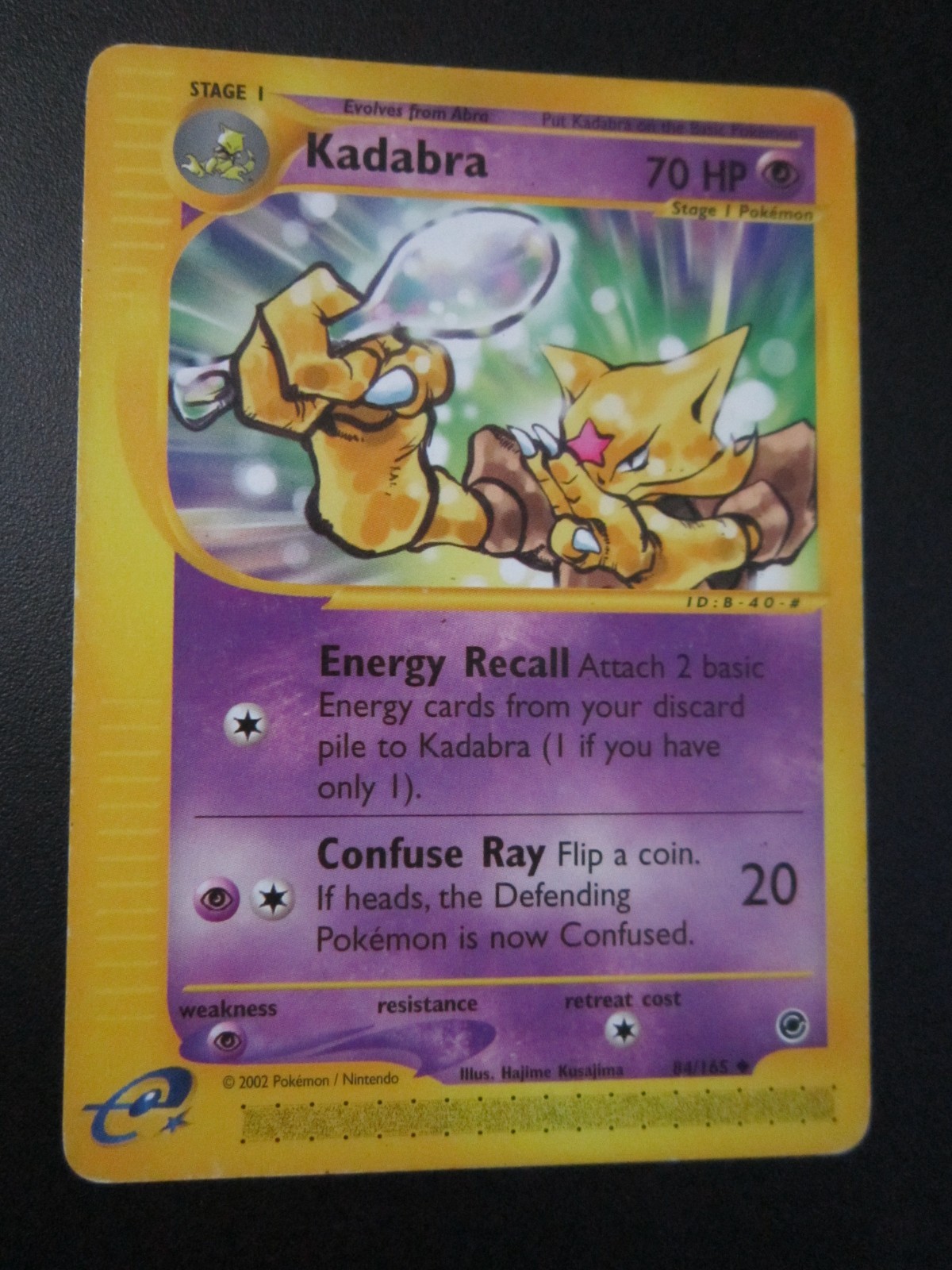 KADABRA NON HOLO POKEMON CARD 84/165 EXPEDITION E SERIES VLP COND EX+ NM-