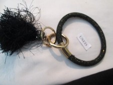 BLACK BRACELET KEYCHAIN W/TASSEL