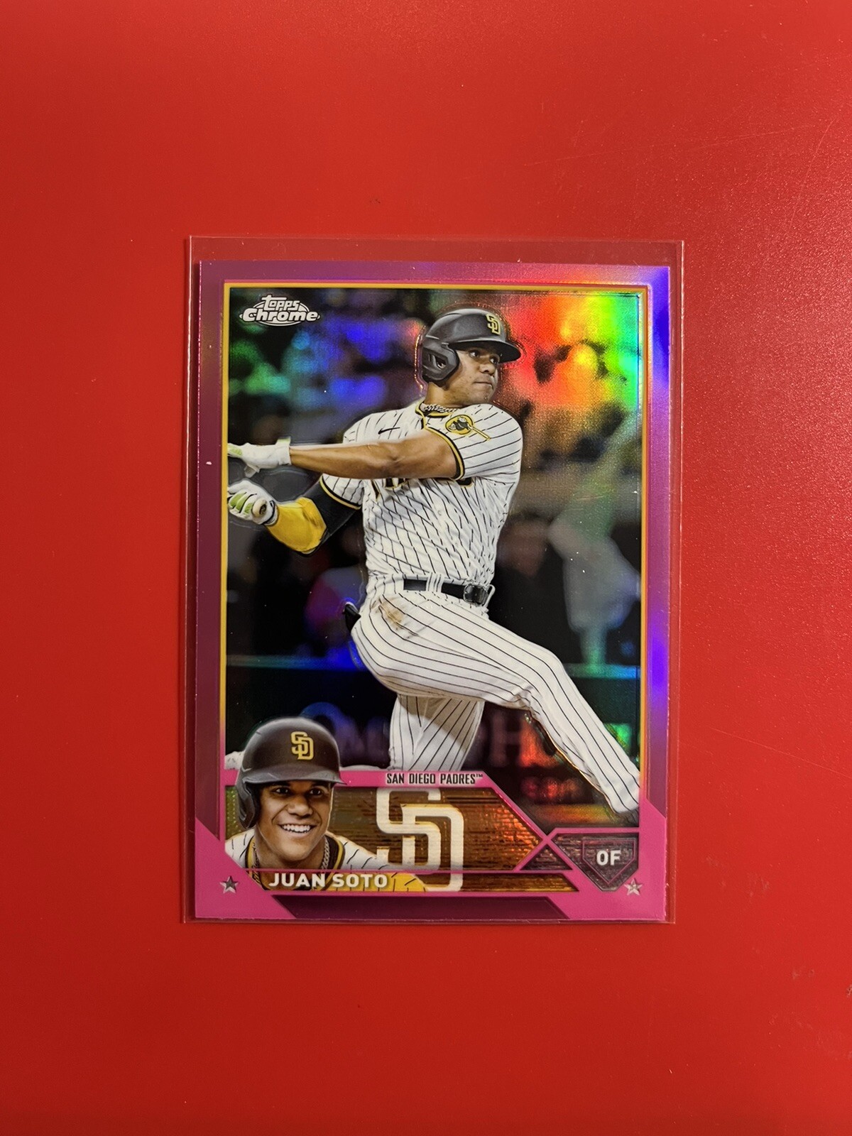 2023 Topps Chrome Juan Soto Pink Refractor #100