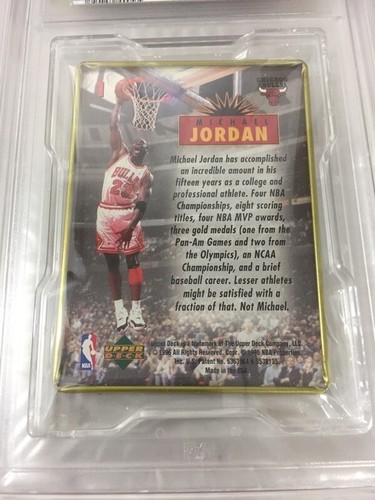 Michael Jordan Upper Deck Metal 1996 #1 PSA 8 NM-MT Chicago Bulls Card pop 8 - Picture 2 of 10