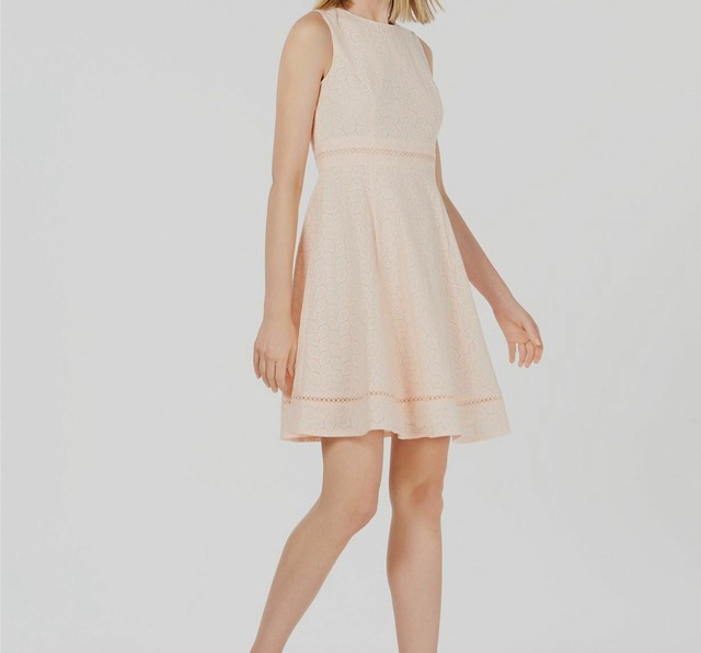 Calvin Klein Womens Pink Eyelet Fit 