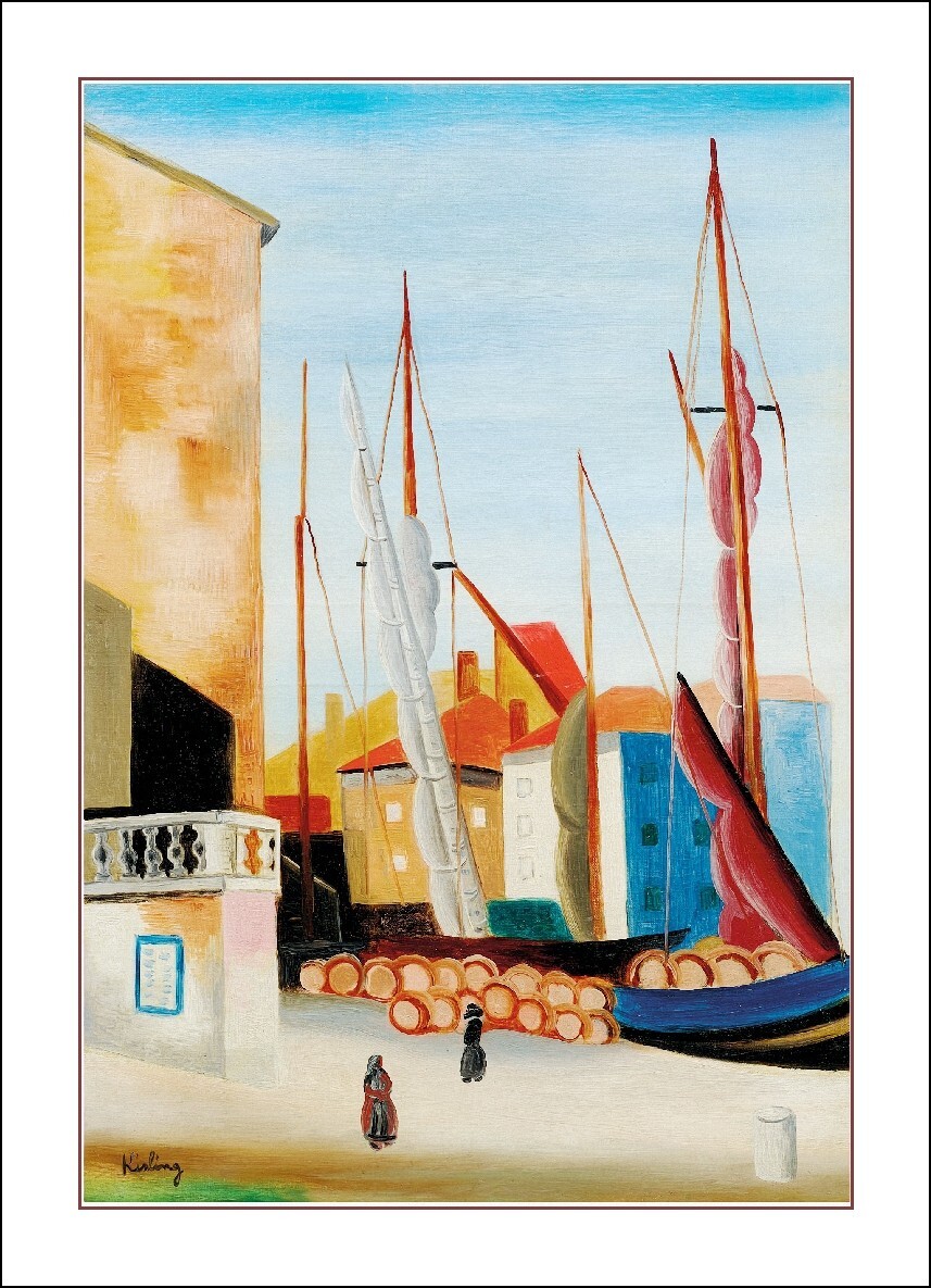 Tableau de Kisling St Tropez Port Rf02, affiche murale pour salon moderne