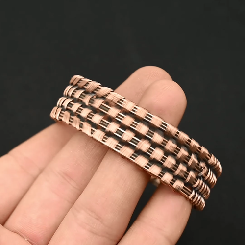 Copper Wire Wrapped Cuff Adjustable Handmade Bangle Bracelet Jewelry Gift For - Video 1 of 1