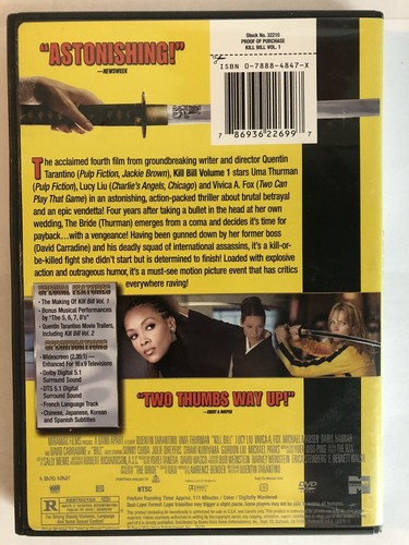 Kill Bill Vol. 1 - 2003 Widescreen DVD - Picture 2 of 3