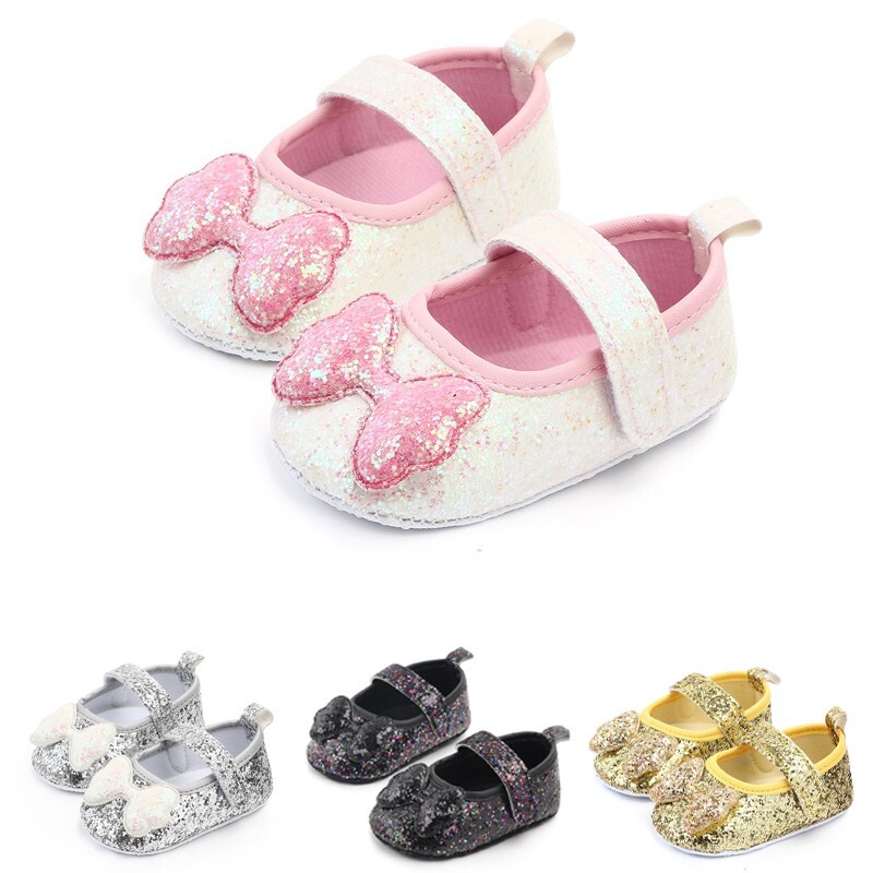 PANTOFOLA D’ORO Scarpe scintillanti neonato principessa bambina glitter festa matrimonio battesimo morbide
