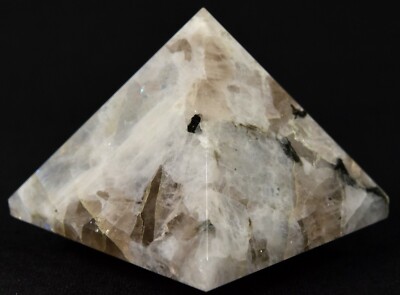 34mm Rainbow Moonstone Pyramid Sparkling Feldspar Gemstone Crystal - India (1PC)