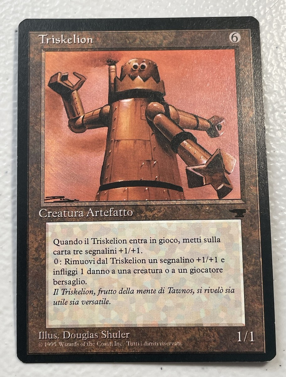 MTG Italian TRISKELION Card Artifact Creature Renaissance WotC -LP