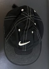 Youth Child Black Swoosh Nike Cap Hat, Back Strap