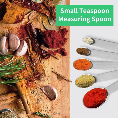 5PCS Small Measuring Spoons Set Stainless Steel Tiny Measuring Spoons for Cookin - Picture 2 of 7