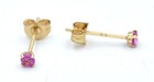 Genuine 0.42 Cts Pink Sapphire Stud Earrings 14k Solid Gold (3mm) - Made in Usa