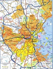 BOSTON MASSACHUSETTS City Road Map Poster Picture Photo Banner Print