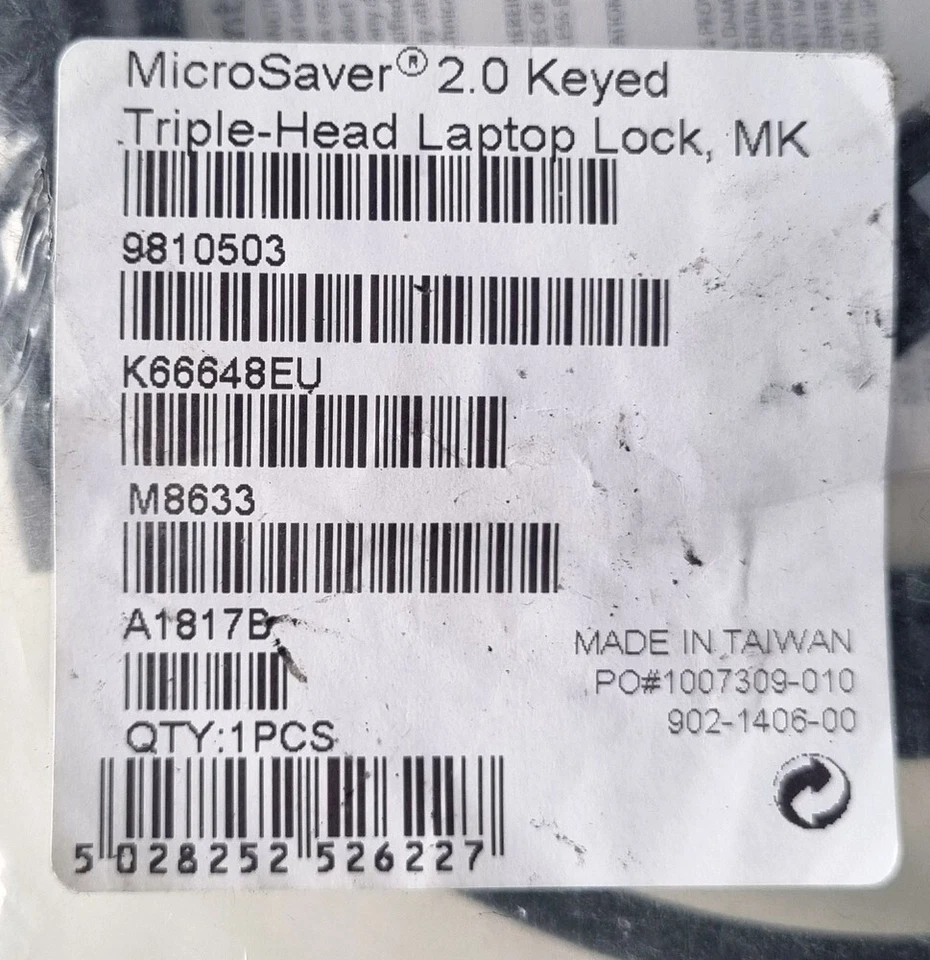 Kensington MicroSaver 2.0 / Nanosaver Keyed Triple-Head Laptop Lock K66648EU - Image 2 of 4